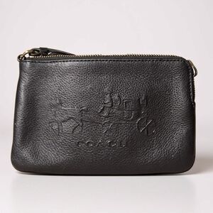 Coach Jes Corner Zip Wristlet With Horse And Carriage